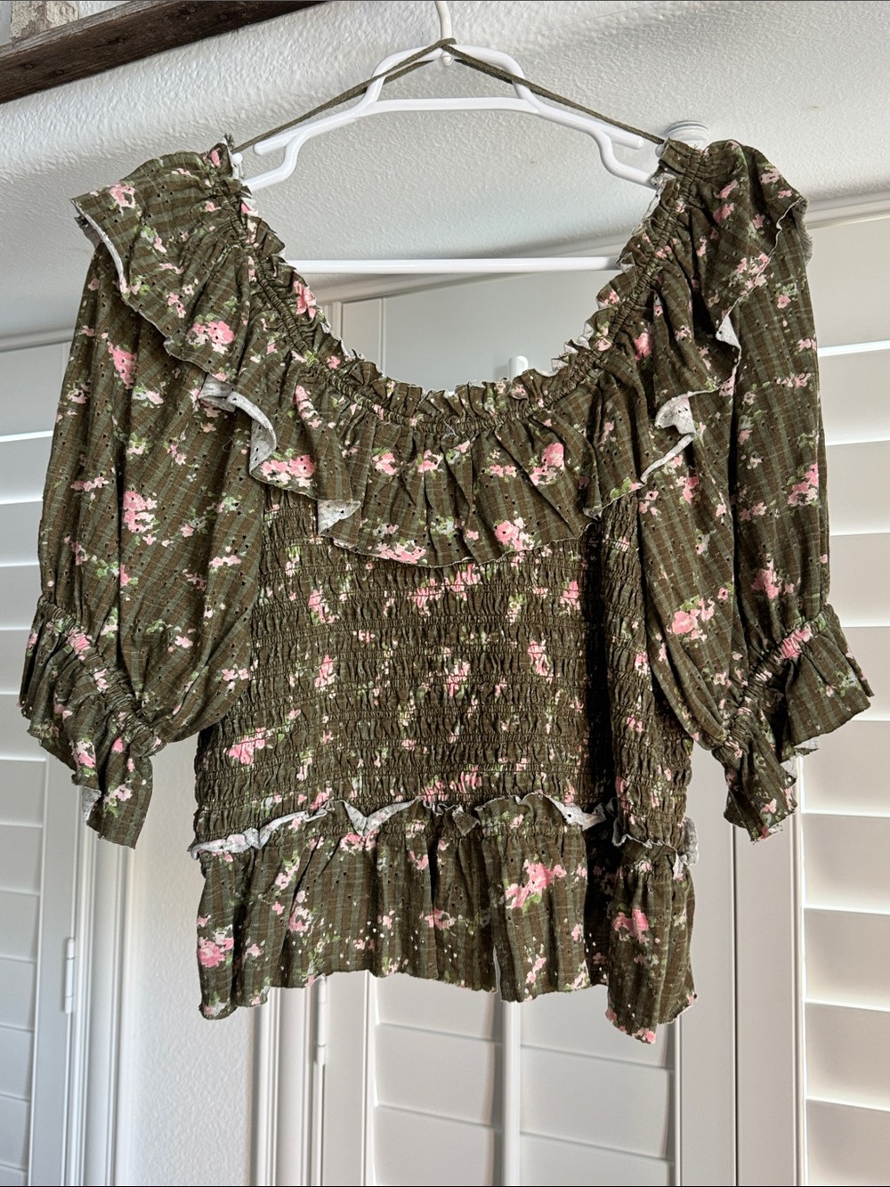 Free People Favorite Girl Smocked Top NWT - Picture 5 of 11